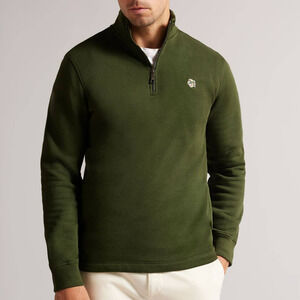 Ted Baker NWT Men's Kilbrun Half Zip High Neck Sweatshirt Size 6 (US XXL) Green